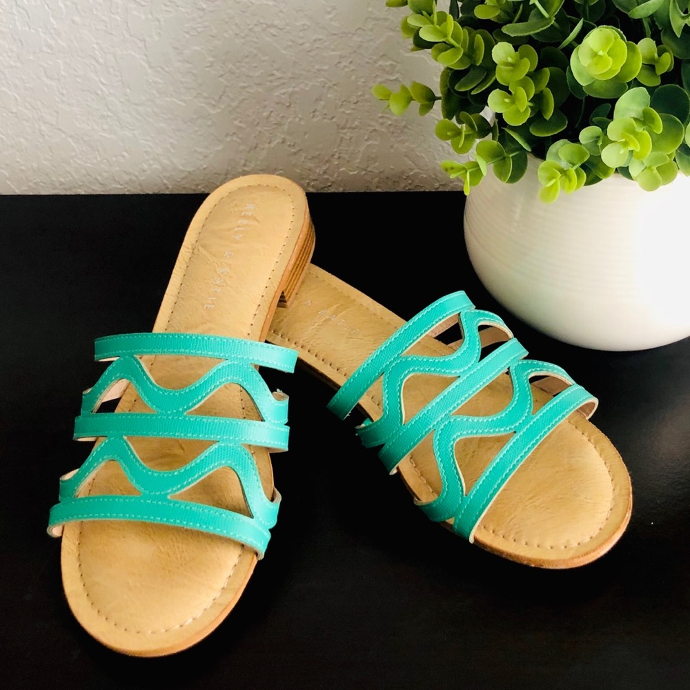 Kelly & Katie Green Flat Sandals